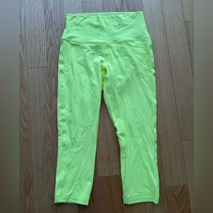 Lululemon Athletica Neon Yellow Align Cropped Leggings